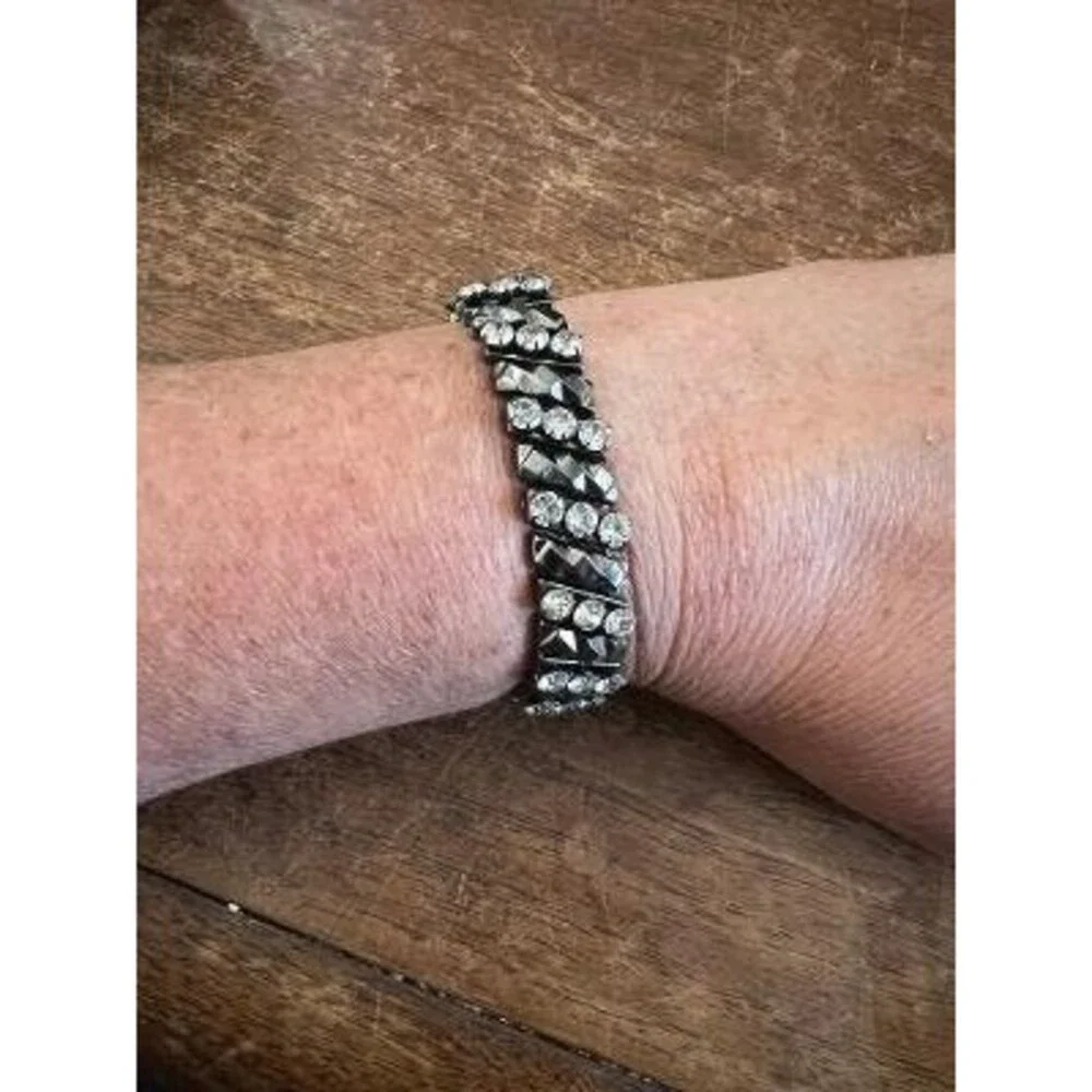 Vintage 3 Tier Expandable Rhinestone Bracelet